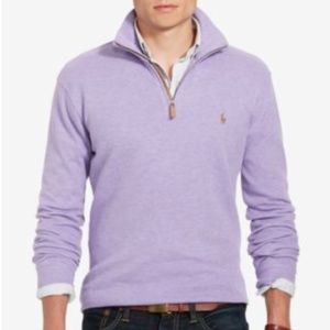 Ralph Lauren Estate Rib Quarter-Zip Lilac Medium